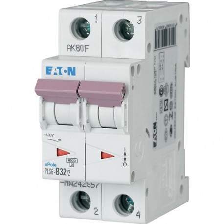 Eaton-moeller PLS6-B32/2-MW Y7-242857 EATON ELECTRIC Over current switch, 32A, 2 p, type B characteristic