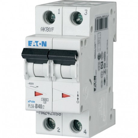Eaton-moeller PLS6-B40/2-MW Y7-242858 EATON ELECTRIC Over current switch, 40A, 2 p, type B characteristic