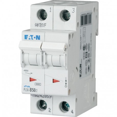 Eaton-moeller PLS6-B50/2-MW Y7-242859 EATON ELECTRIC Over current switch, 50A, 2 p, type B characteristic