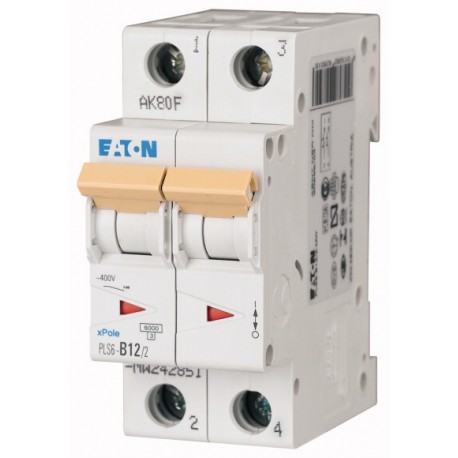 Eaton-moeller PLS6-D12/2-MW EATON ELECTRIC Over current switch, 12A, 2 p, type D characteristic