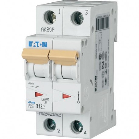 Eaton-moeller PLS6-D13/2-MW Y7-242901 EATON ELECTRIC Over current switch, 13A, 2 p, type D characteristic