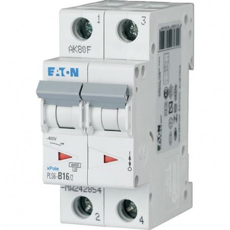 Eaton-moeller PLS6-D16/2-MW Y7-242903 EATON ELECTRIC Over current switch, 16A, 2 p, type D characteristic