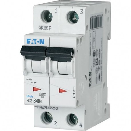 Eaton-moeller PLS6-D40/2-MW Y7-242907 EATON ELECTRIC Over current switch, 40A, 2 p, type D characteristic