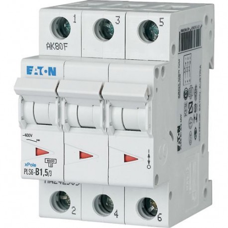 Eaton-moeller PLS6-B1,5/3-MW EATON ELECTRIC Over current switch, 1, 5 A, 3 p, type B characteristic