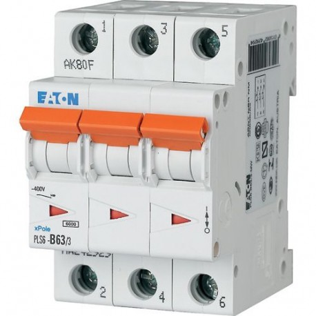 Eaton-moeller PLS6-B63/3-MW Y7-242929 EATON ELECTRIC Over current switch, 63A, 3 p, type B characteristic