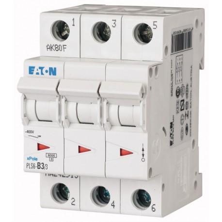 Eaton-moeller PLS6-C3/3-MW EATON ELECTRIC Over current switch, 3A, 3 p, type C characteristic