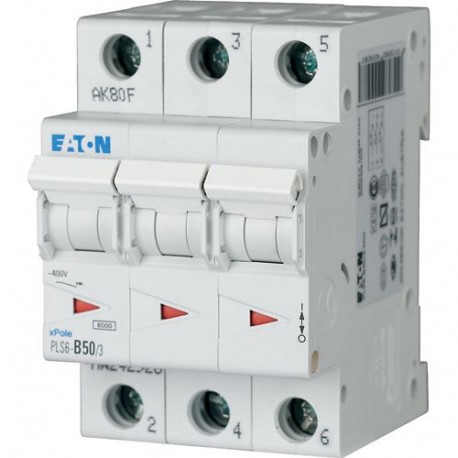 Eaton-moeller PLS6-C50/3-MW Y7-242954 EATON ELECTRIC Over current switch, 50A, 3 p, type C characteristic