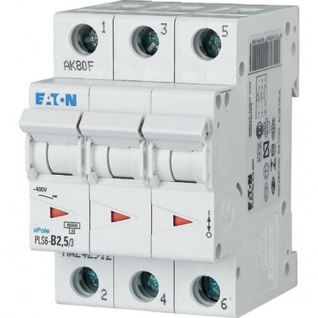 Eaton-moeller PLS6-D2,5/3-MW EATON ELECTRIC Over current switch, 2, 5 A, 3 p, type D characteristic