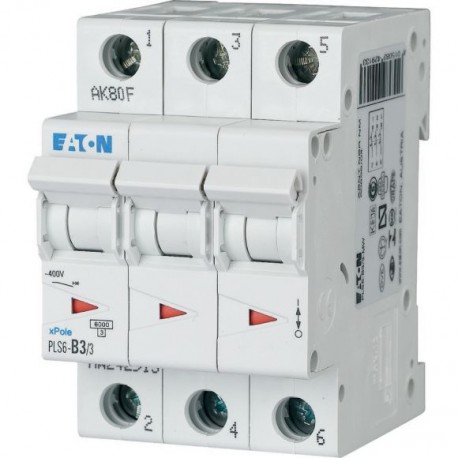 Eaton-moeller PLS6-D6/3-MW Y7-242966 EATON ELECTRIC Over current switch, 6A, 3 p, type D characteristic