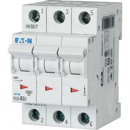 Eaton-moeller PLS6-D8/3-MW EATON ELECTRIC Over current switch, 8A, 3 p, type D characteristic