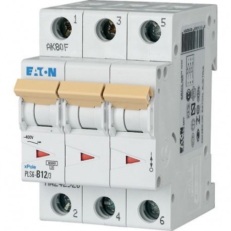 Eaton-moeller PLS6-D12/3-MW EATON ELECTRIC Over current switch, 12A, 3 p, type D characteristic