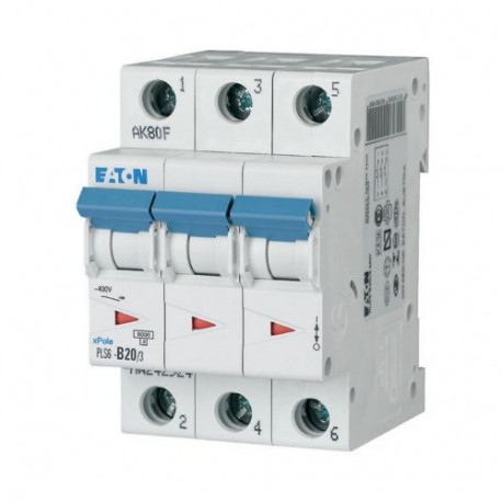 Eaton-moeller PLS6-D20/3-MW Y7-242973 EATON ELECTRIC Over current switch, 20A, 3 p, type D characteristic