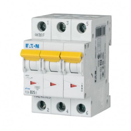 Eaton-moeller PLS6-D25/3-MW Y7-242974 EATON ELECTRIC Over current switch, 25A, 3 p, type D characteristic