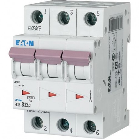 Eaton-moeller PLS6-D32/3-MW Y7-242975 EATON ELECTRIC Over current switch, 32A, 3 p, type D characteristic