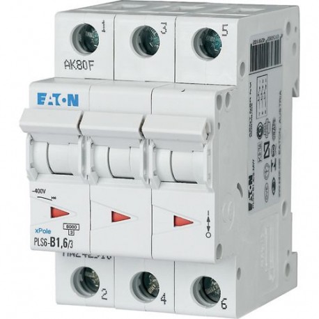Eaton-moeller PLS6-C1,6/3N-MW EATON ELECTRIC Over current switch, 1, 6 A, 3pole+N, type C characteristic