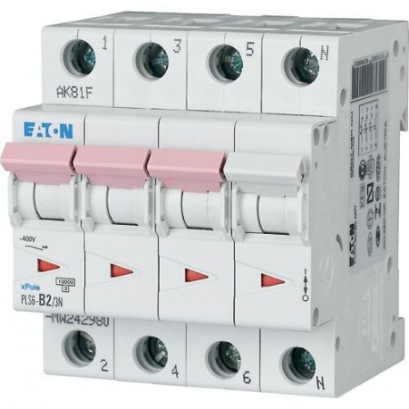 Eaton-moeller PLS6-C2,5/3N-MW EATON ELECTRIC Over current switch, 2, 5 A, 3pole+N, type C characteristic