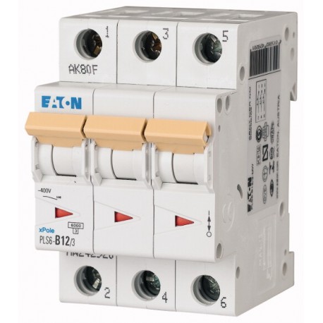 Eaton-moeller PLS6-C12/3N-MW EATON ELECTRIC Over current switch, 12A, 3pole+N, type C characteristic
