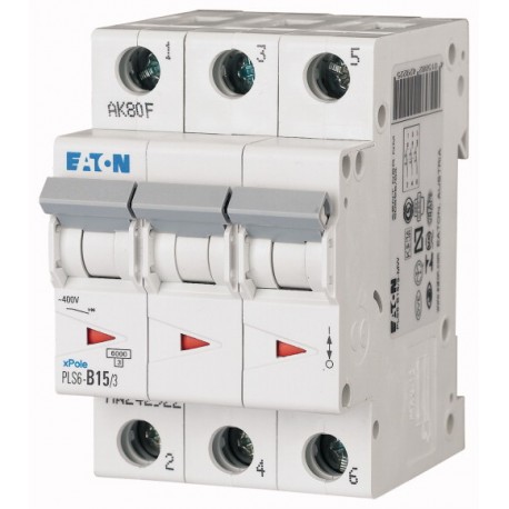 Eaton-moeller PLS6-C15/3N-MW EATON ELECTRIC Over current switch, 15A, 3pole+N, type C characteristic