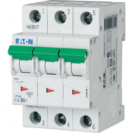 Eaton-moeller PLS6-D6/3N-MW Y7-243035 EATON ELECTRIC Over current switch, 6A, 3pole+N, type D characteristic