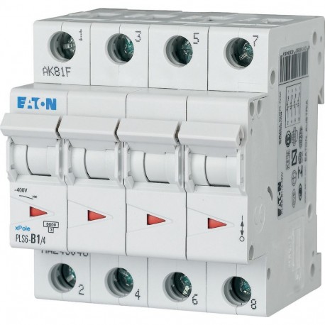 Eaton-moeller PLS6-B1/4-MW EATON ELECTRIC Over current switch, 1A, 4 p, type B characteristic
