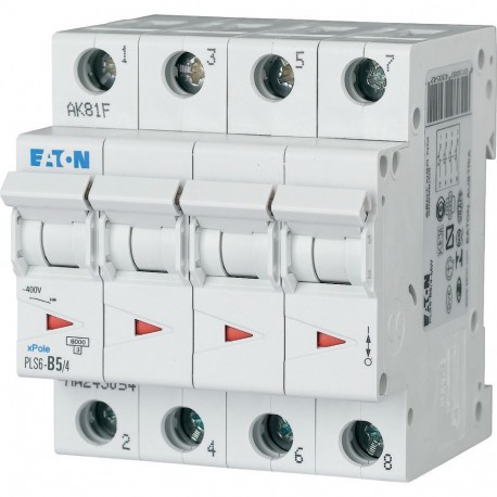 Eaton-moeller PLS6-B5/4-MW EATON ELECTRIC Over current switch, 5A, 4 p, type B characteristic