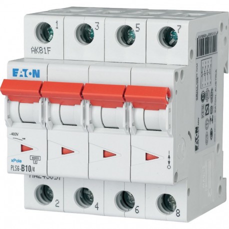 Eaton-moeller PLS6-B10/4-MW Y7-243057 EATON ELECTRIC Over current switch, 10A, 4 p, type B characteristic