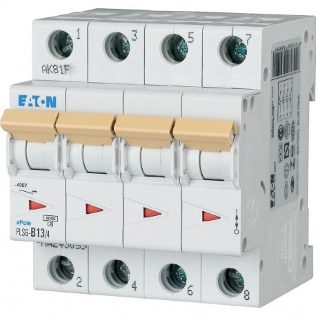 Eaton-moeller PLS6-B13/4-MW Y7-243059 EATON ELECTRIC Over current switch, 13A, 4 p, type B characteristic