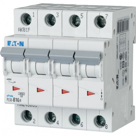 Eaton-moeller PLS6-B16/4-MW Y7-243061 EATON ELECTRIC Over current switch, 16A, 4 p, type B characteristic