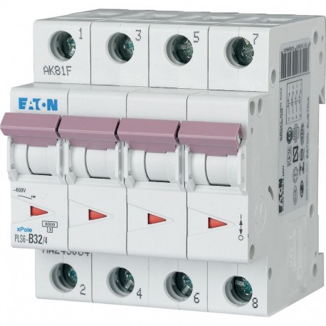 Eaton-moeller PLS6-B32/4-MW Y7-243064 EATON ELECTRIC Over current switch, 32A, 4 p, type B characteristic