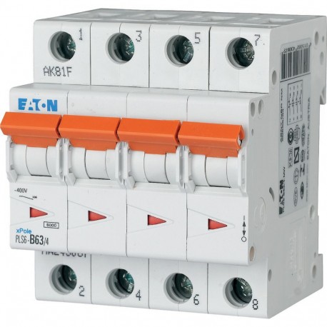 Eaton-moeller PLS6-B63/4-MW Y7-243067 EATON ELECTRIC Over current switch, 63A, 4 p, type B characteristic