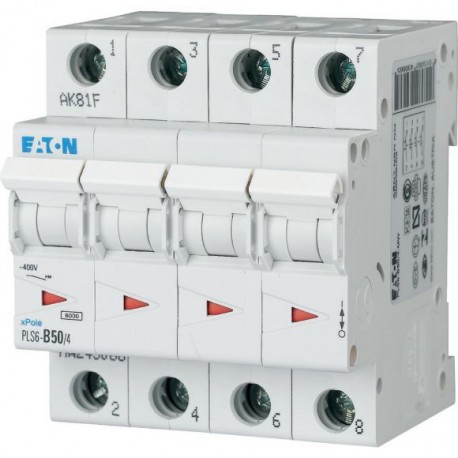 Eaton-moeller PLS6-C50/4-MW Y7-243092 EATON ELECTRIC Over current switch, 50A, 4 p, type C characteristic