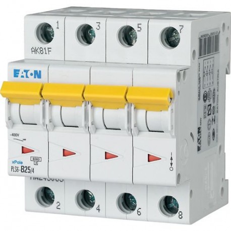 Eaton-moeller PLS6-D25/4-MW Y7-243112 EATON ELECTRIC Over current switch, 25A, 4 p, type D characteristic