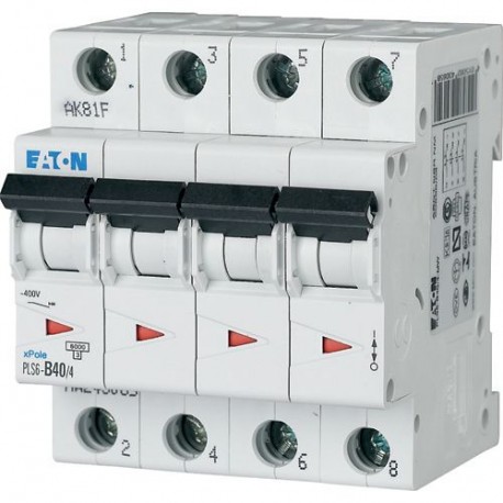 Eaton-moeller PLS6-D40/4-MW Y7-243114 EATON ELECTRIC Over current switch, 40A, 4 p, type D characteristic