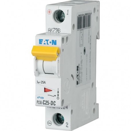 EATON - MOELLER PLS6-C25-DC-MW PLS6-C25-DC-MW 243124 Y7-243124 EATON ELECTRIC Over current switch, 25A, 1p, type C characteristic, DC