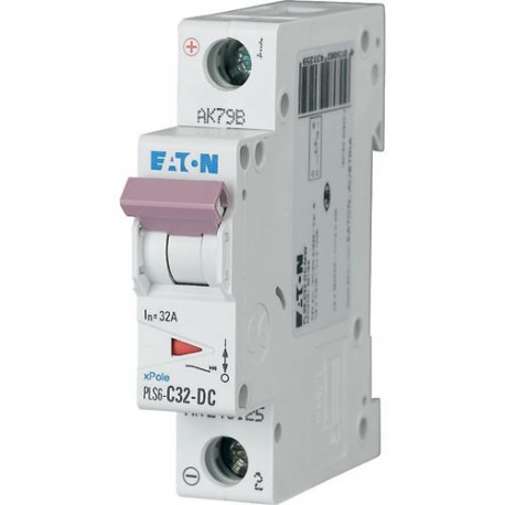 EATON - MOELLER PLS6-C32-DC-MW PLS6-C32-DC-MW 243125 Y7-243125 EATON ELECTRIC Over current switch, 32A, 1p, type C characteristic, DC
