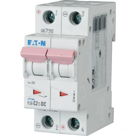 EATON - MOELLER PLS6-C2/2-DC-MW PLS6-C2/2-DC-MW 243129 Y7-243129 EATON ELECTRIC Over current switch, 2A, 2p, type C characteristic, DC