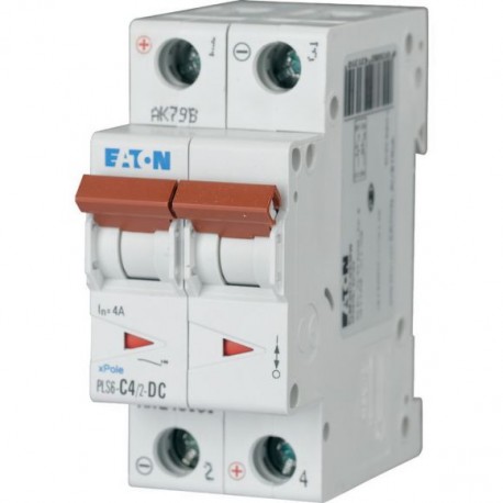 EATON - MOELLER PLS6-C4/2-DC-MW PLS6-C4/2-DC-MW 243131 Y7-243131 EATON ELECTRIC Over current switch, 4A, 2p, type C characteristic, DC