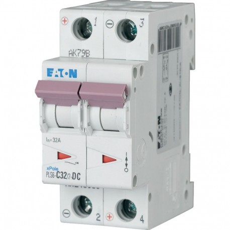 EATON - MOELLER PLS6-C32/2-DC-MW PLS6-C32/2-DC-MW 243138 Y7-243138 EATON ELECTRIC Over current switch, 32A, 2p, type C characteristic, DC