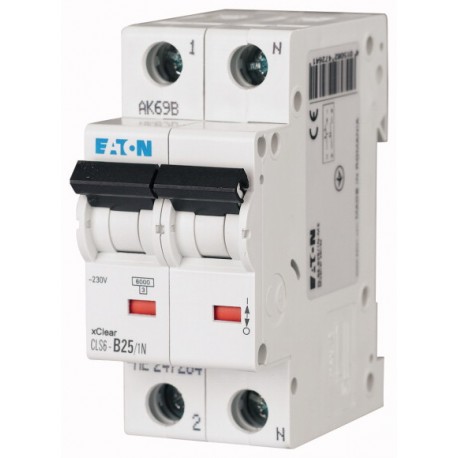 Eaton-moeller CLS6-C32/1N-DE EATON ELECTRIC Miniature circuit breaker (MCB), 32A, 1pole+N, type C characteristic