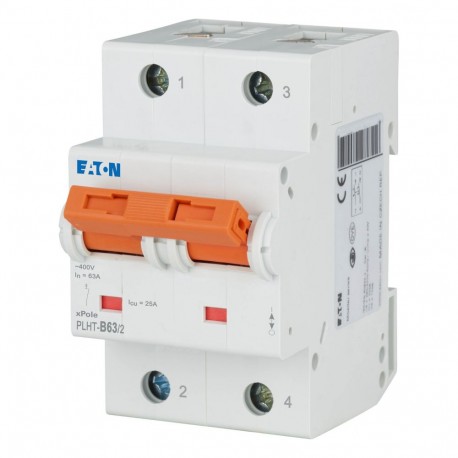 EATON - MOELLER PLHT-B63/2 PLHT-B63/2 248003 EATON ELECTRIC Over current switch, 63A, 2p, B-Char, AC
