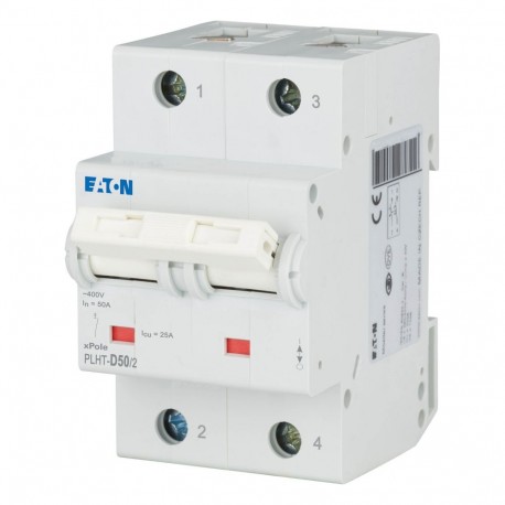 EATON - MOELLER PLHT-D50/2 PLHT-D50/2 248020 EATON ELECTRIC Over current switch, 50A, 2p, D-Char, AC