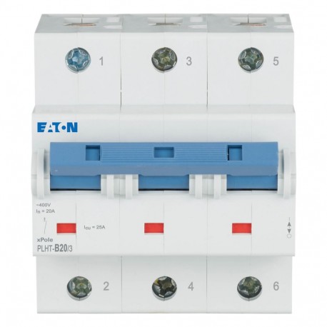 Eaton-moeller PLHT-B20/3 EATON ELECTRIC Over current switch, 20A, 3p, B-Char, AC