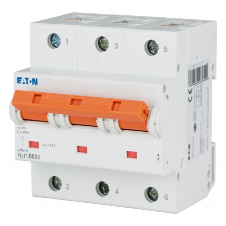 EATON - MOELLER PLHT-B63/3 PLHT-B63/3 248029 EATON ELECTRIC Over current switch, 63A, 3p, B-Char, AC