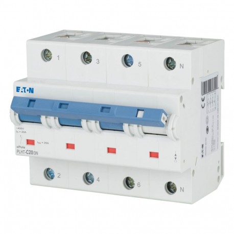 Eaton-moeller PLHT-C20/3N EATON ELECTRIC Over current switch, 20A, 3Np, C-Char, AC