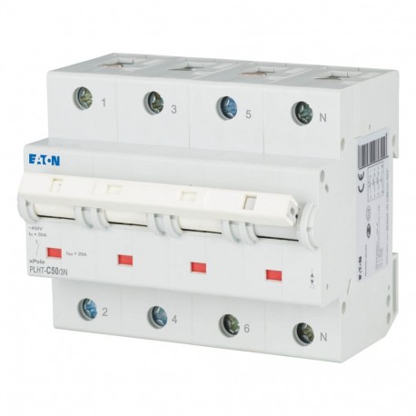 Eaton-moeller PLHT-C50/3N EATON ELECTRIC Over current switch, 50A, 3Np, C-Char, AC
