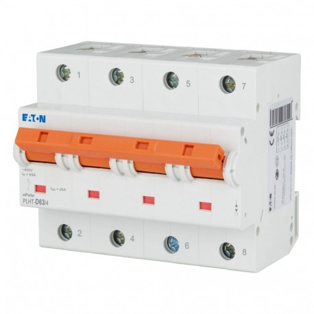 EATON - MOELLER PLHT-D63/4 PLHT-D63/4 248099 0001609560 EATON ELECTRIC Over current switch, 63A, 4p, D-Char, AC