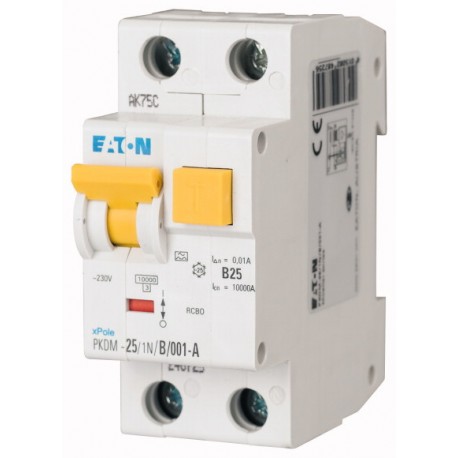 Eaton-moeller PKDM-2/1N/B/03-A EATON ELECTRIC RCD/MCB, 2A, 300mA, miniature circuit-breaker trip curve B, 1pole+N, ..