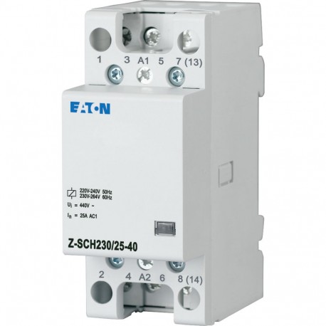 Eaton-moeller Z-SCH230/25-40 Y7-248847 EATON ELECTRIC Installation contactor, 230VAC/50Hz, 4N/O, 25A, 2HP