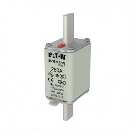 EATON - MOELLER NH FUSE 250A 500V GG/GL SIZE 1 NH FUSE 250A 500V GG/GL SIZE 1 250NHG1B EATON ELECTRIC Fuse-link, LV, 250 A, AC 500 V, NH1, gL/gG, IEC, dual..