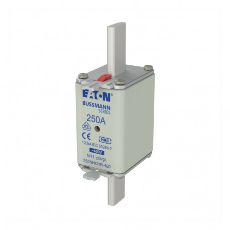 EATON - MOELLER NH FUSE 250A 400V GG/GL SIZE 1 NH FUSE 250A 400V GG/GL SIZE 1 250NHG1B-400 EATON ELECTRIC Fuse-link, LV, 200 A, AC 400 V, NH1, gL/gG, IEC, ..